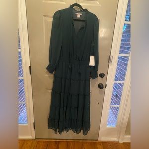 Dark green maxi dress